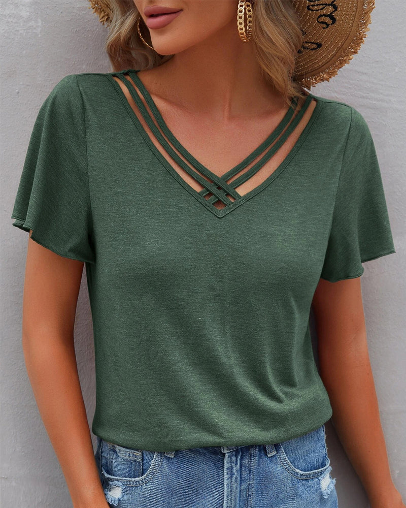 Maison Lefèvre™ | T-shirt à découpes de couleur unie