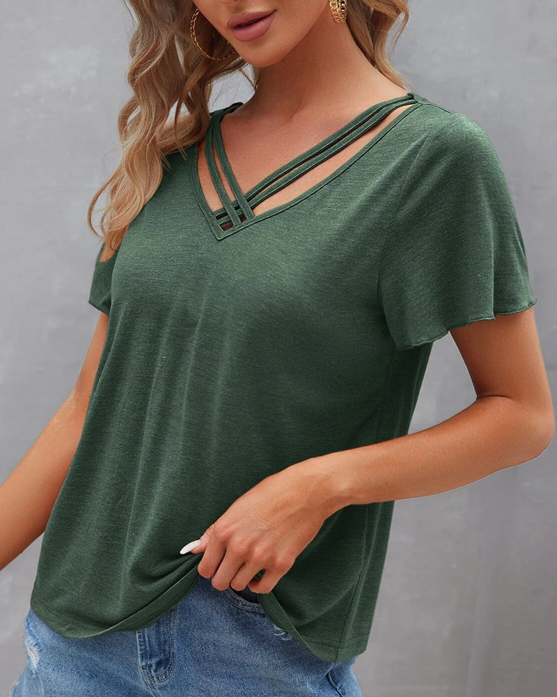 Maison Lefèvre™ | T-shirt à découpes de couleur unie