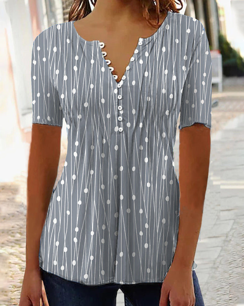 Maison Lefèvre™ | T-shirt col v à pois