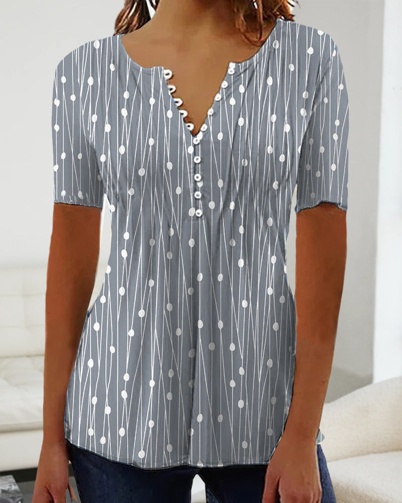 Maison Lefèvre™ | T-shirt col v à pois
